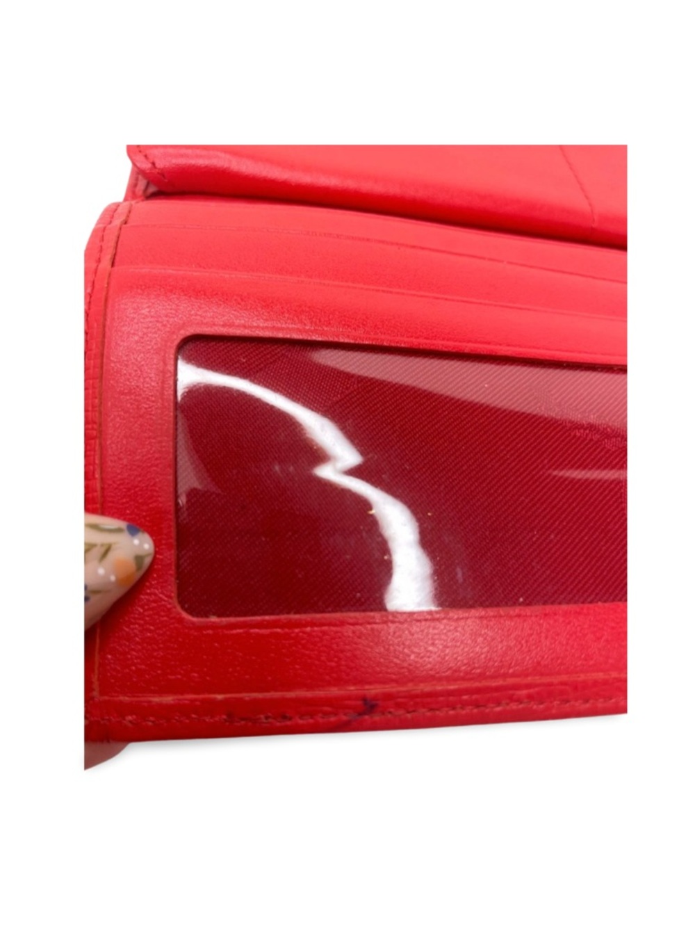 MCM Red Leather Long Wallet Gold Hardware Logo Charm Continental Wallet - Picture 11 of 15